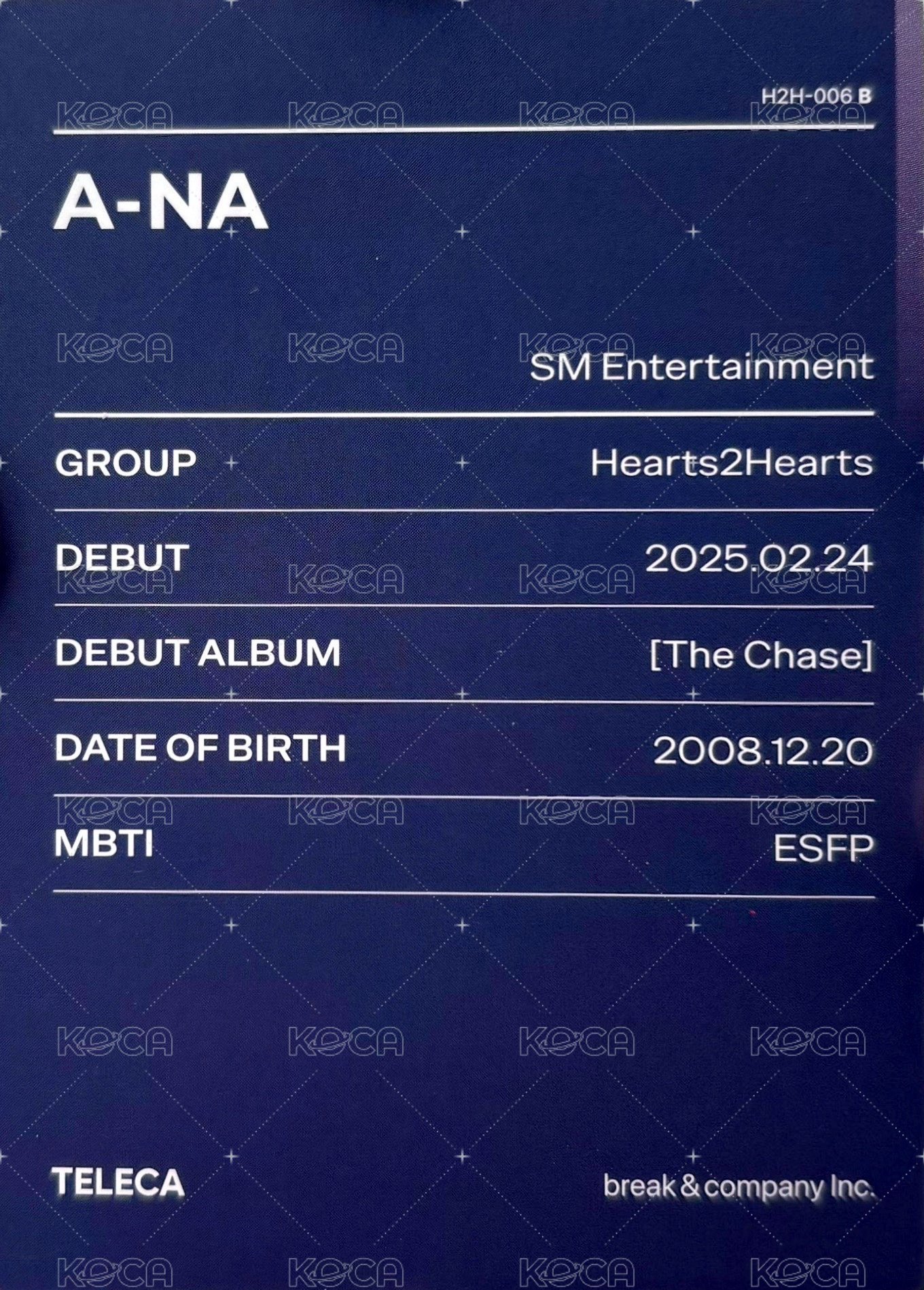 25新秀 Teleca 隨機卡 基本款 背面