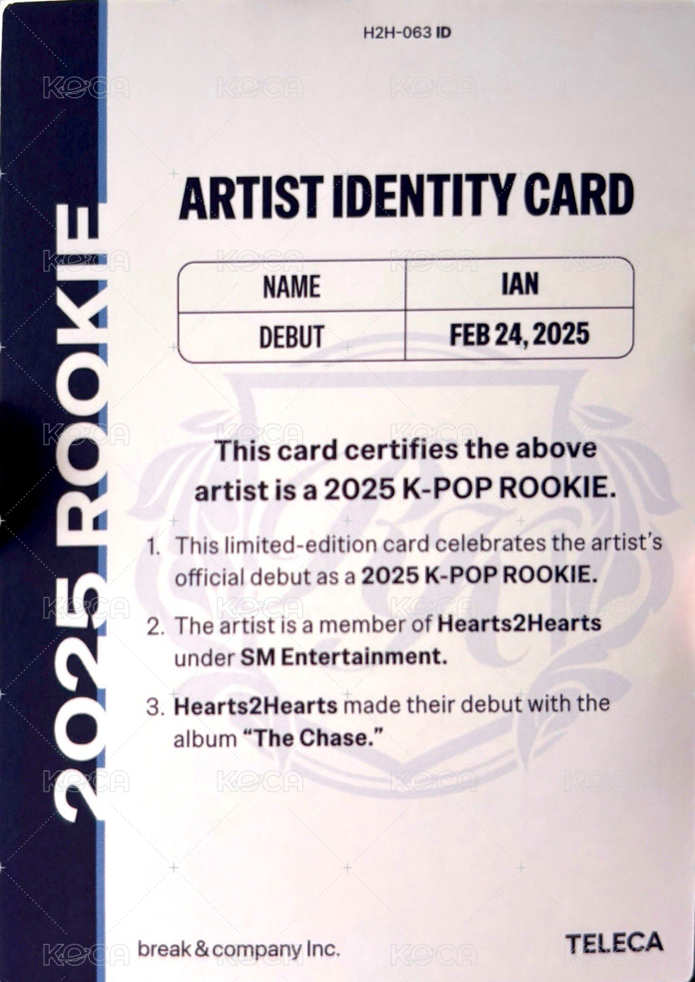 25新秀 Teleca 隨機卡 稀有款 背面