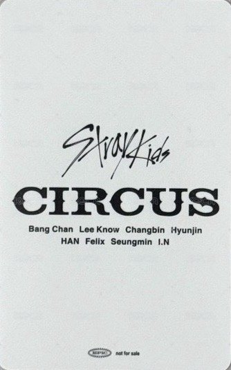 CIRCUS JYP JAPAN Fanclub 特典卡  背面