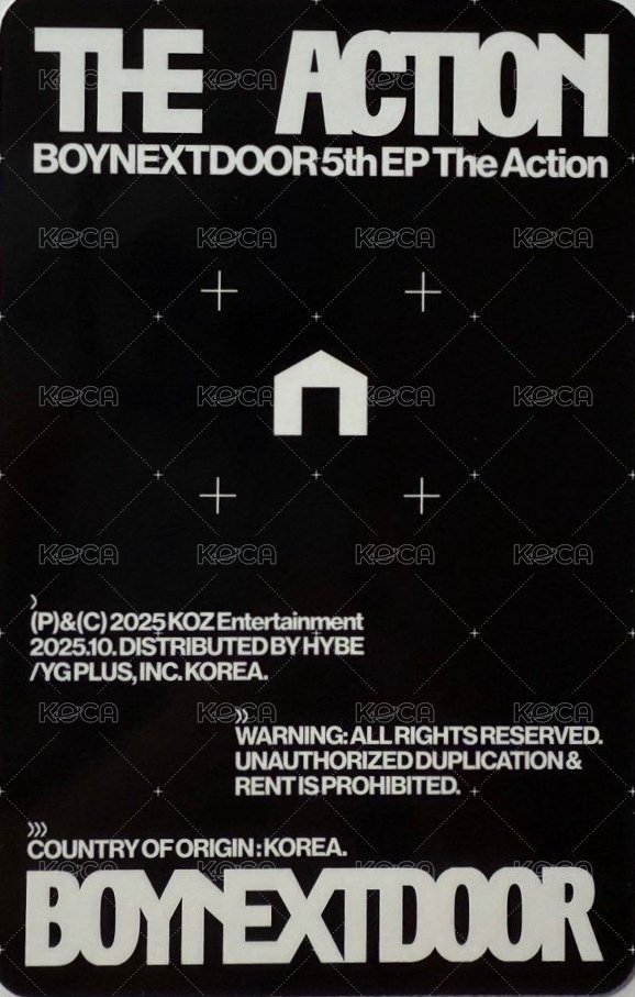 The Action Kpop Nara 預售 特典卡  背面