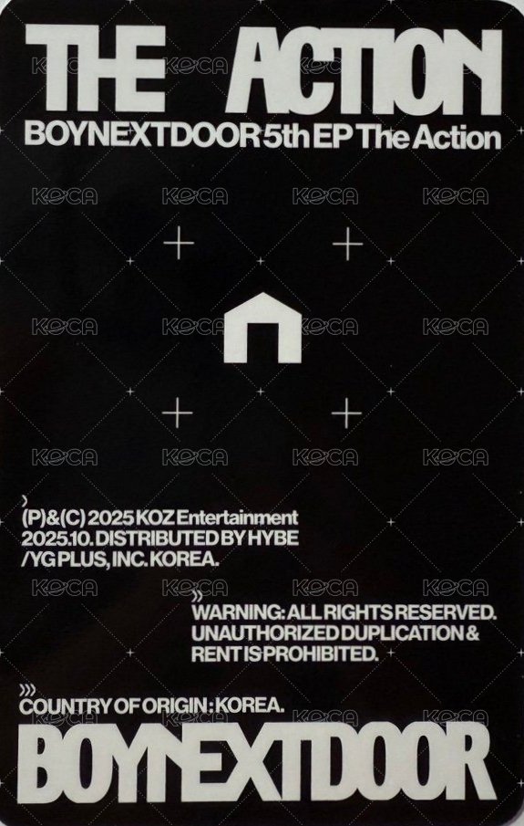 The Action Kpop Nara 預售 特典卡  背面