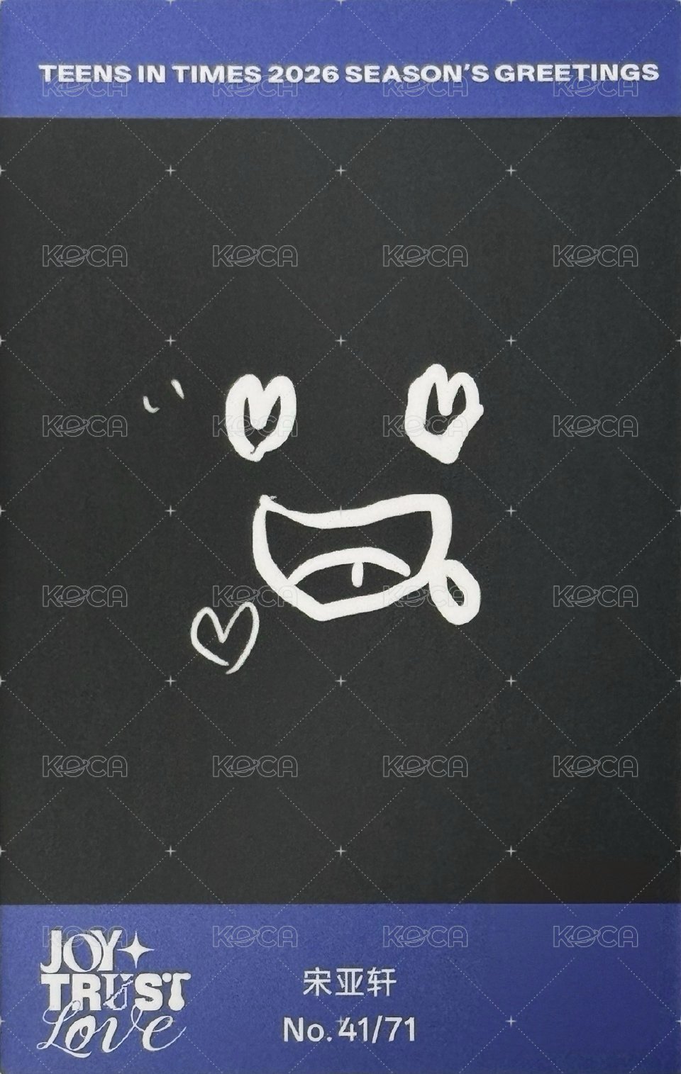 26‘台曆 周邊卡 宋亞軒 拍立得卡 背面