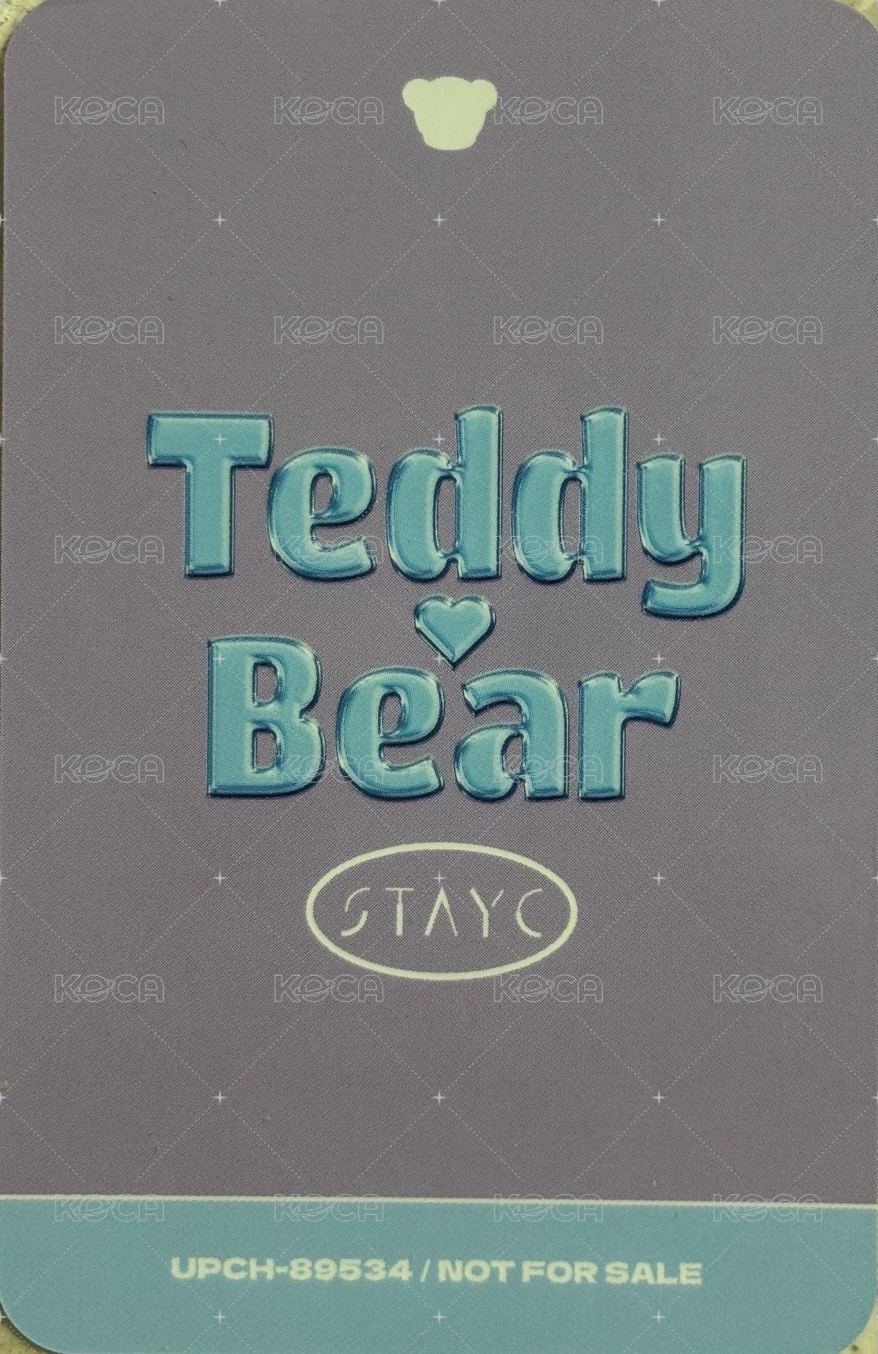Teddy bear Japanese ver. 專輯卡 單封卡 背面