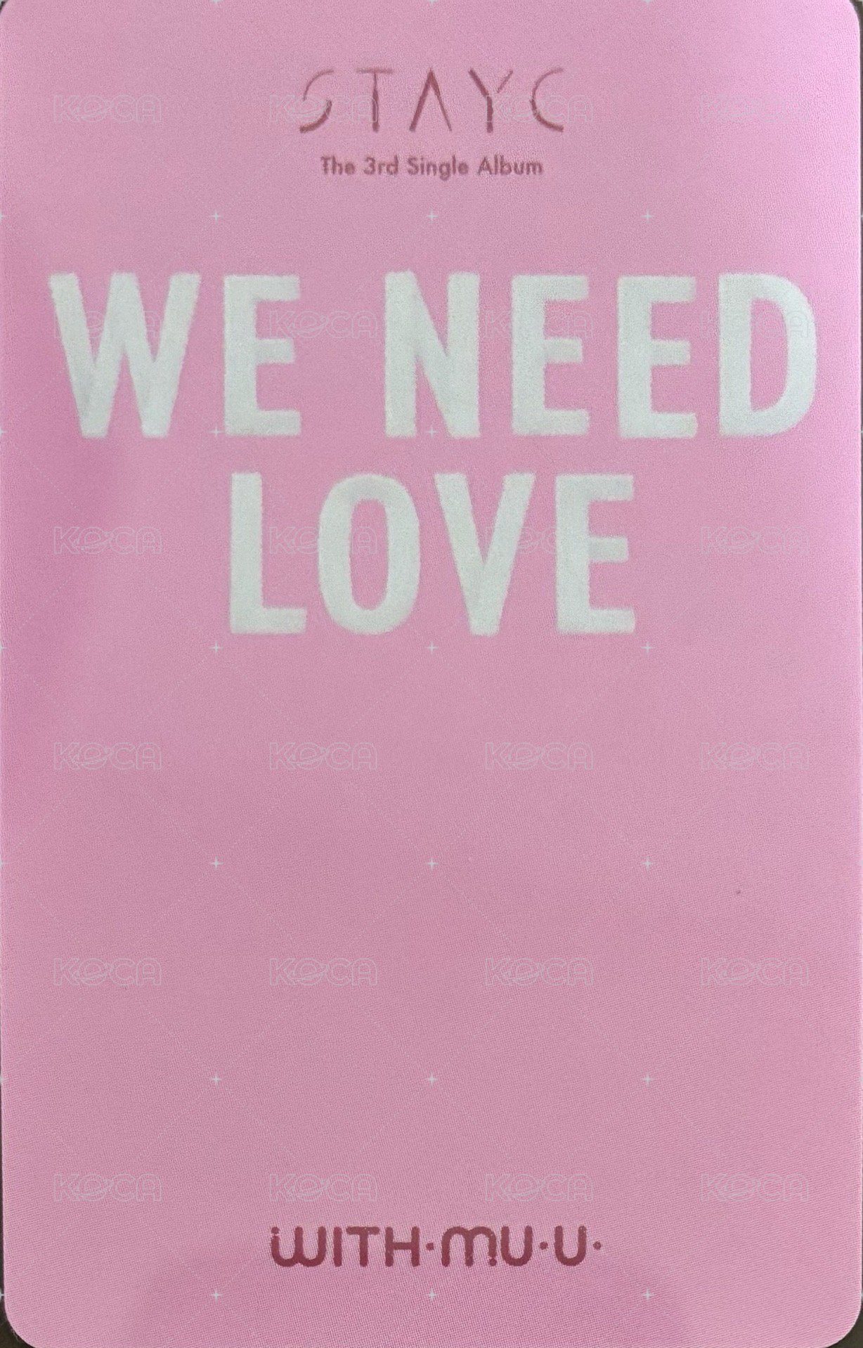 WE NEED LOVE wm 4.0 幸運卡 抱猩森 背面