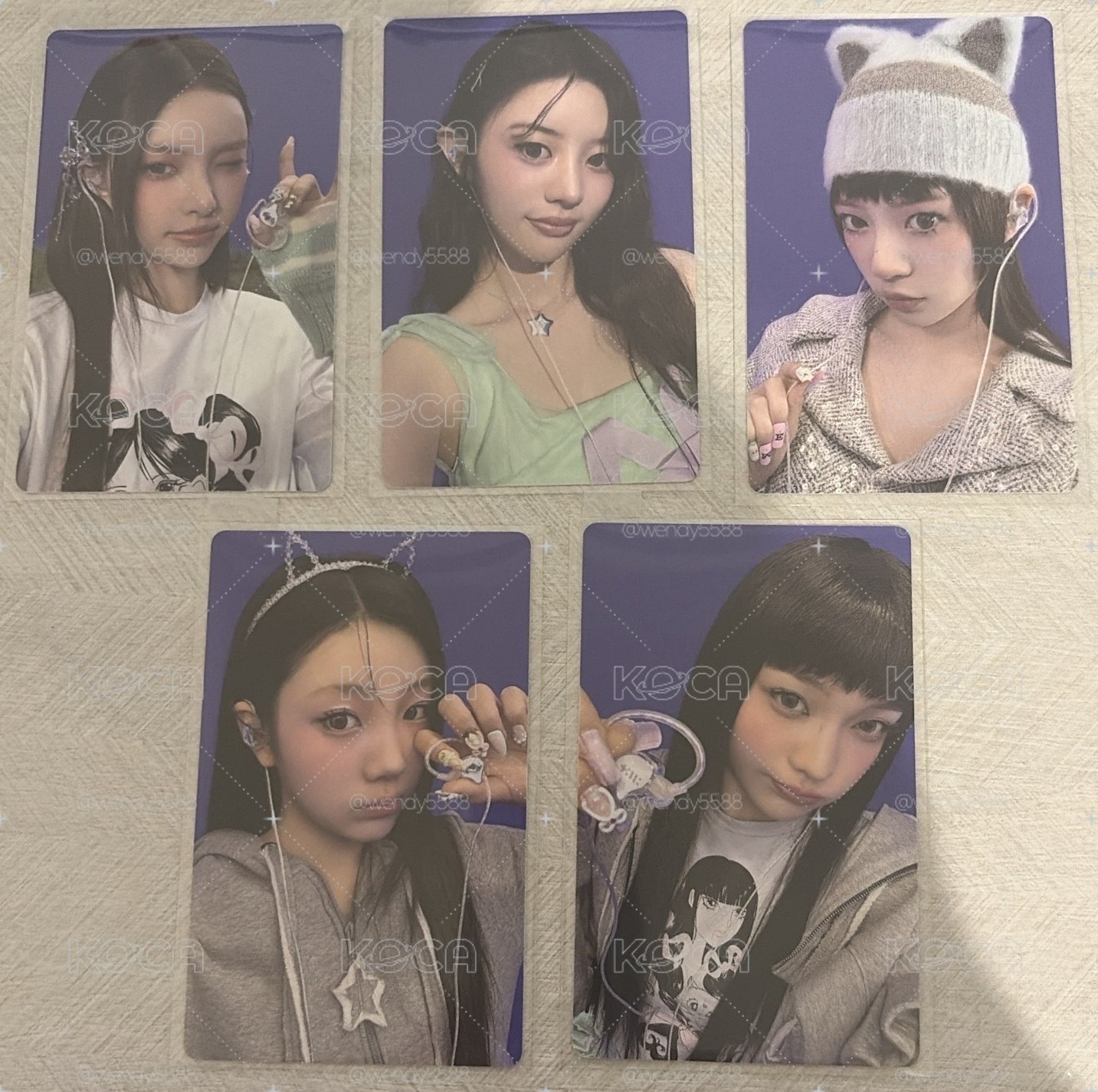 Illit 耳機專小卡 玧我 敏珠 萌花 沅禧 彩羽