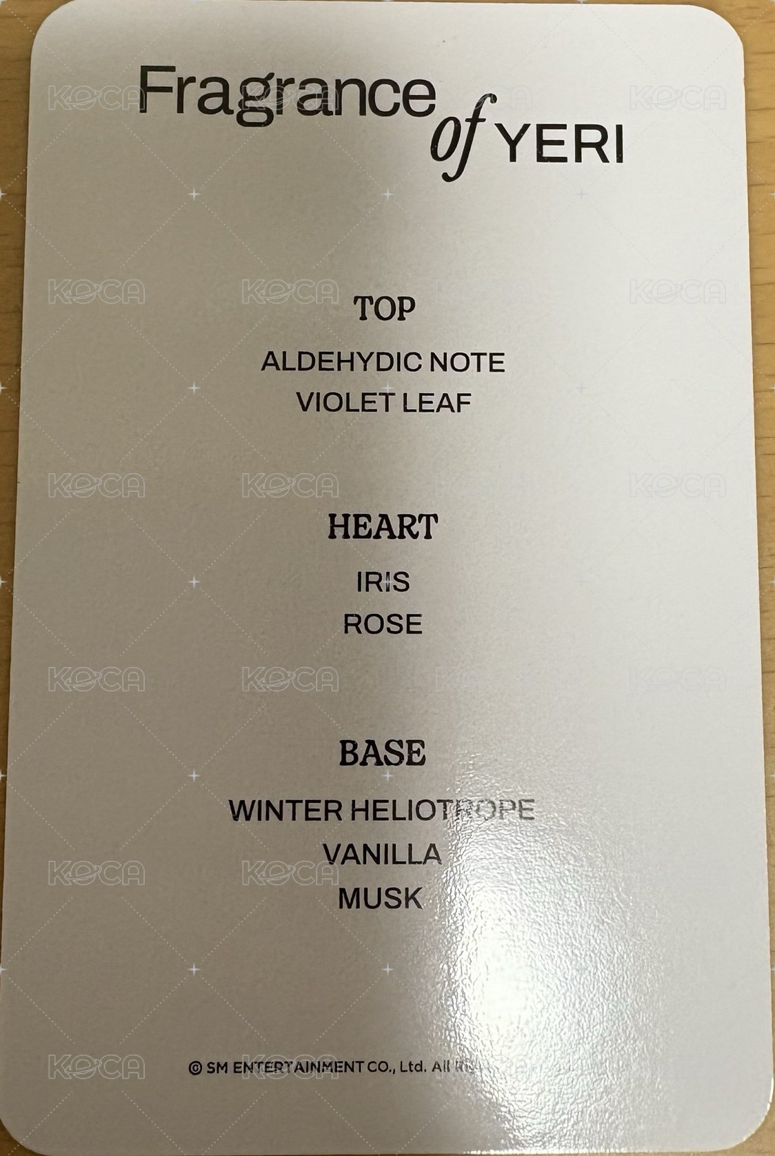 10th 周邊卡 香水卡 背面