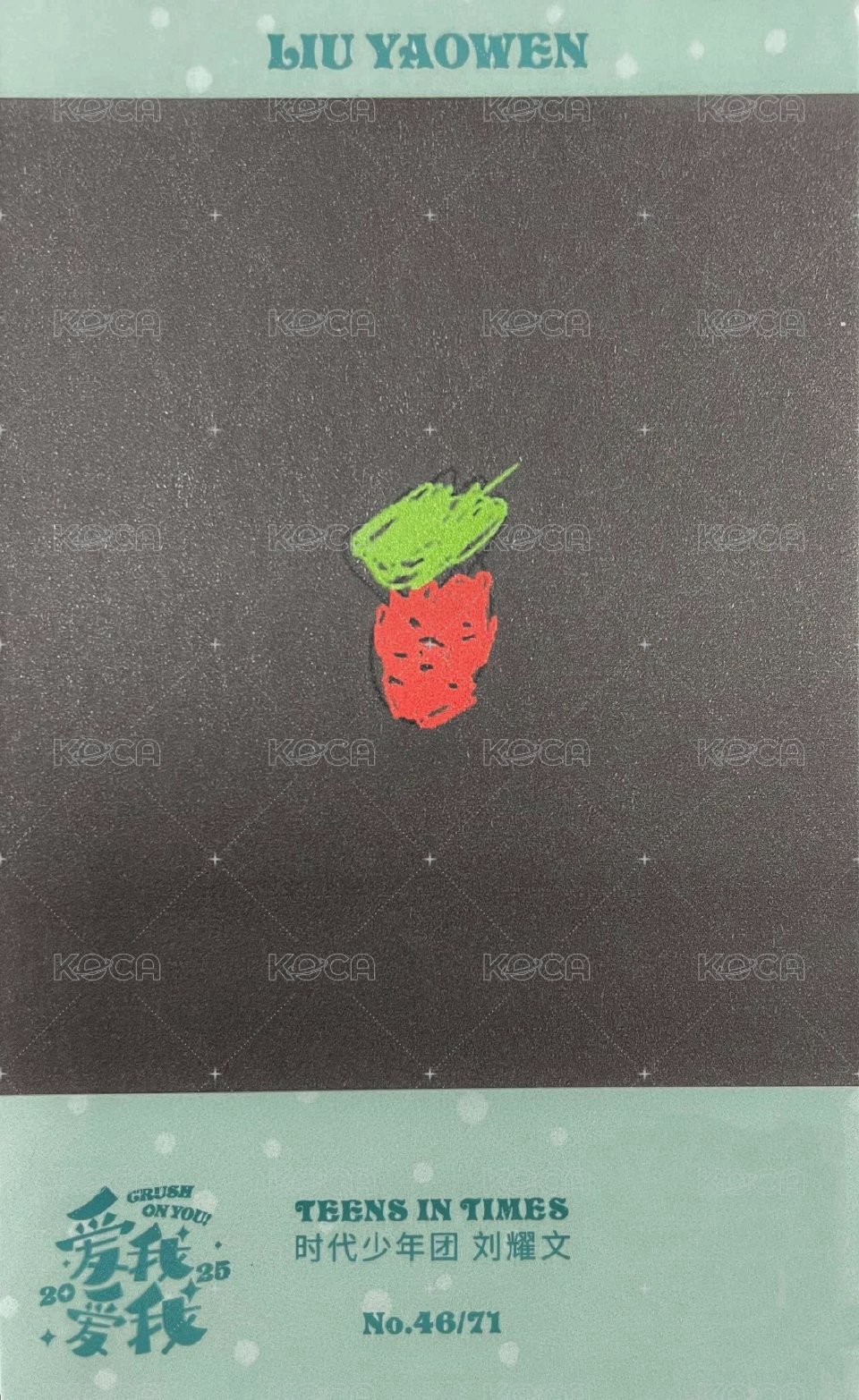 25‘台曆 隨機卡 4單人拍立得卡 叉子 背面