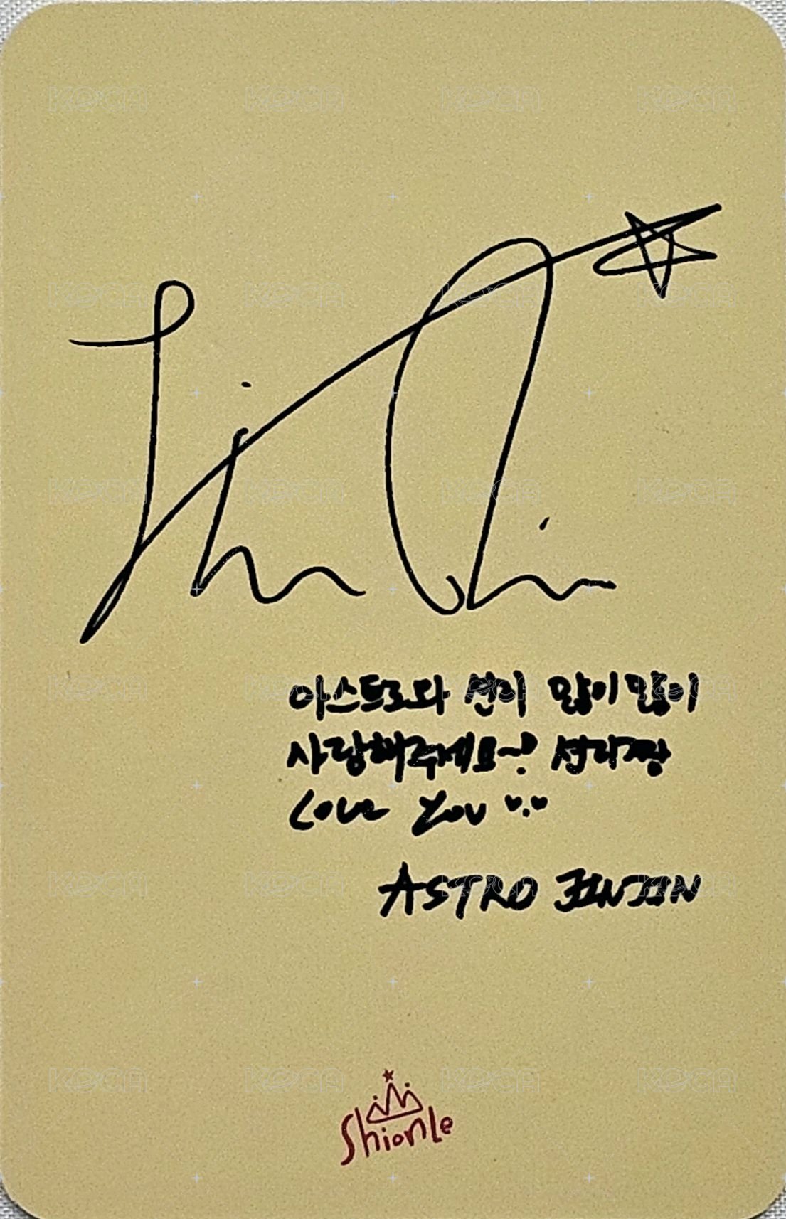 代言 代言卡 Shionle 背面