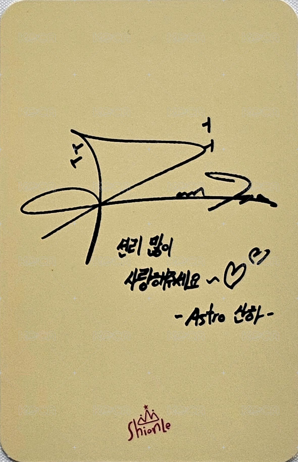 代言 代言卡 Shionle 背面