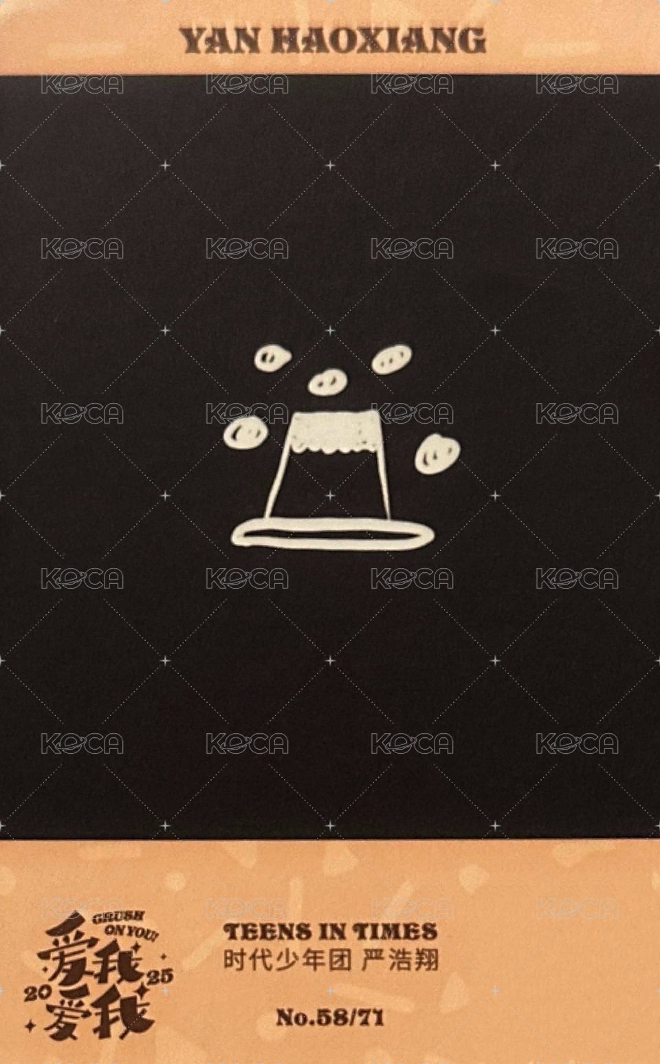 25‘台曆 隨機卡 6單人拍立得卡 廚師服 背面