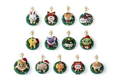 淨漢 玟奎 聖誕MINITEEN 鑰匙圈吊飾 花圈吊飾娃
