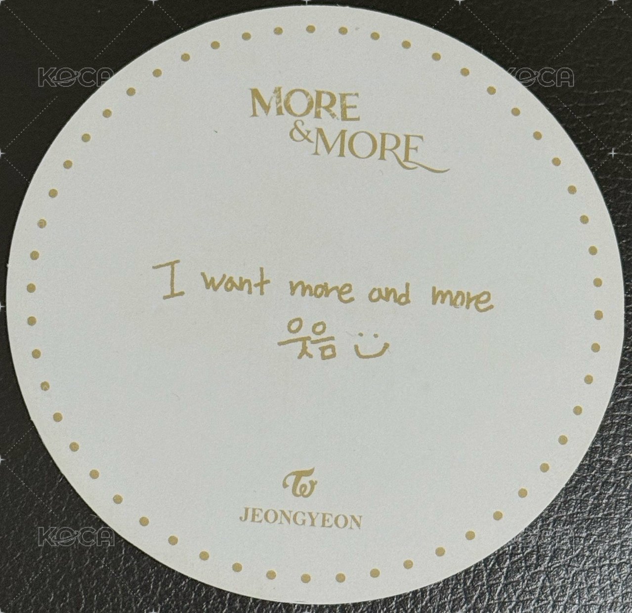 MORE & MORE 專輯卡 圓杯墊 背面