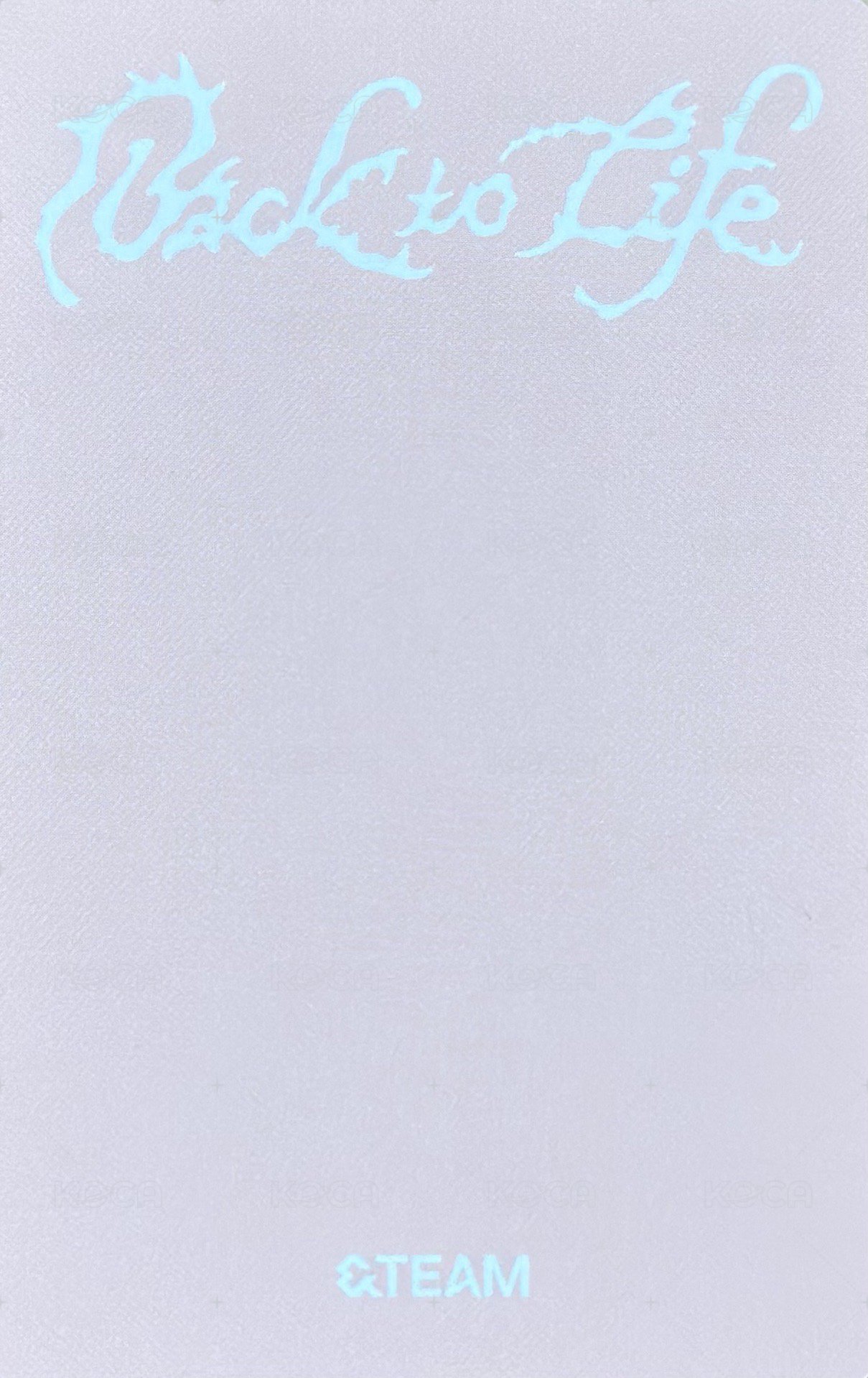 BTL Kpop Nara 特典卡  背面