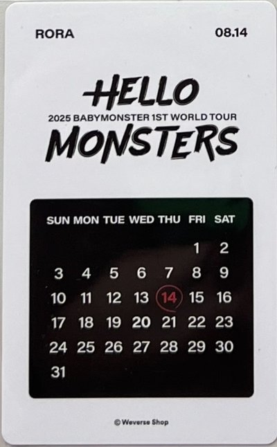 🩵BABYMONSTER RORA 世巡wvs展會 生日卡