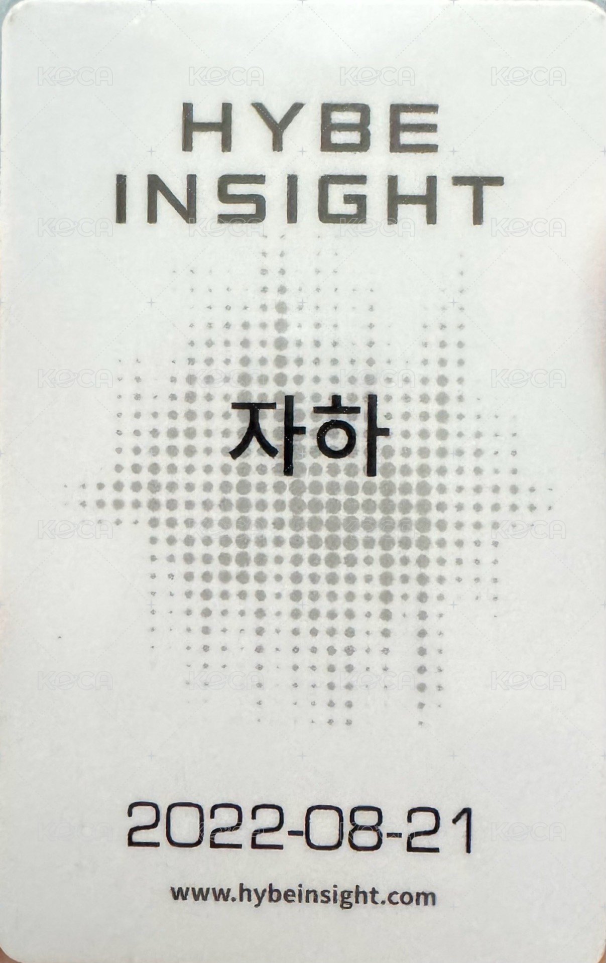 Hybe Insight  周邊卡  背面