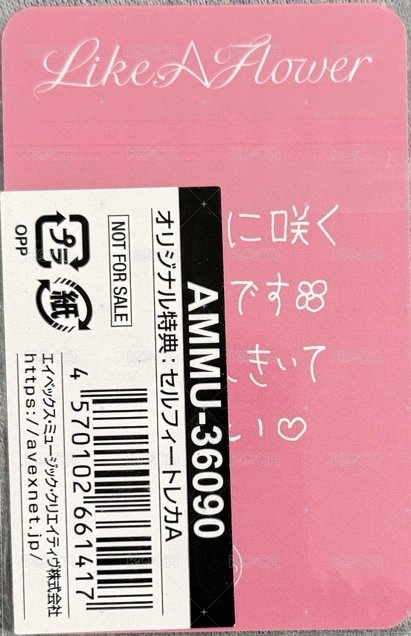 Like A Flower mumo 特典卡  背面