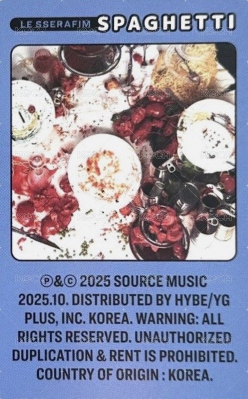 SPAGHETTI 專輯卡 團封 (béchamel white ver.) 背面