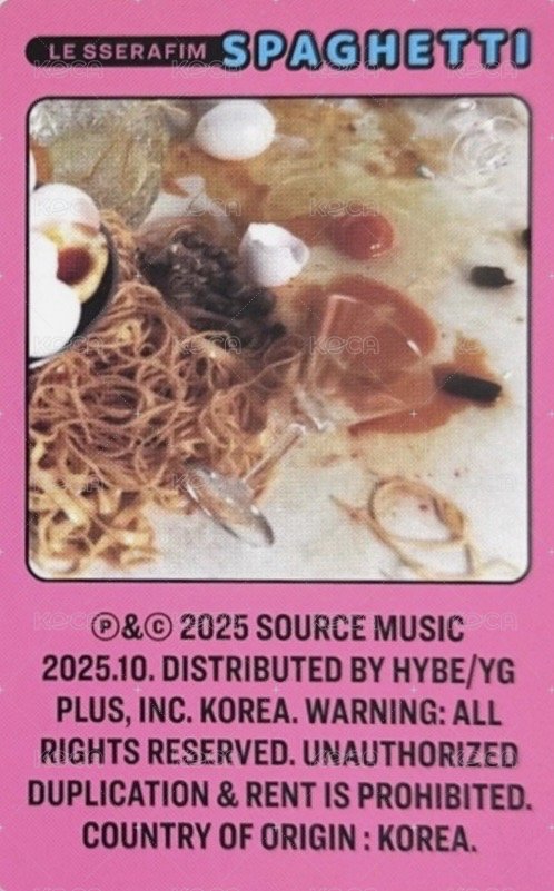 SPAGHETTI 專輯卡 單封 (salsa pink ver.) 背面