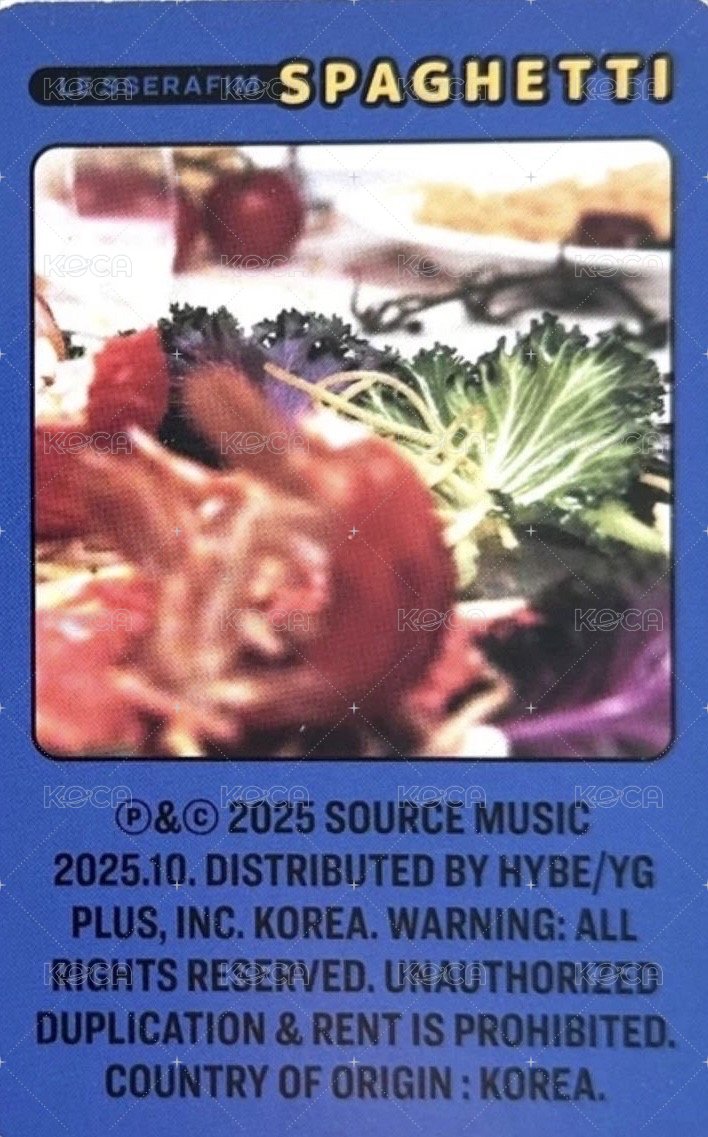 SPAGHETTI 專輯卡 單封 (alfredo blue ver.) 背面
