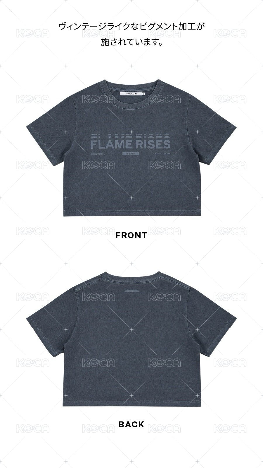 CROP S/S T-SHIRT (BLUE GRAY)