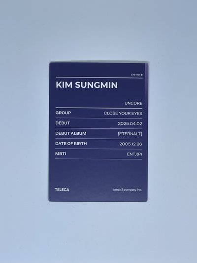 2025 K-POP ROOKIE TELECA 隨機卡  Kim Sungmin 