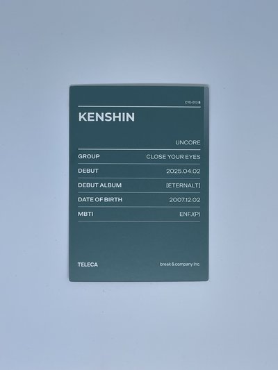 2025 K-POP ROOKIE TELECA 隨機卡 Kenshin