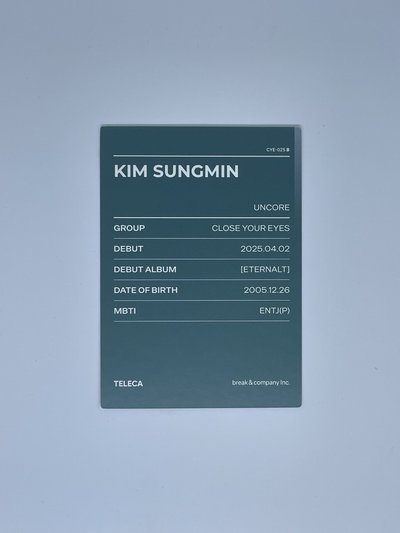 2025 K-POP ROOKIE TELECA 隨機卡  Kim Sungmin 