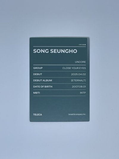 2025 K-POP ROOKIE TELECA 隨機卡 Song Seungho 