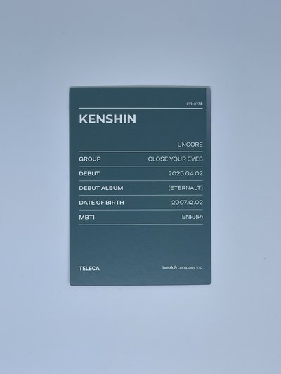 2025 K-POP ROOKIE TELECA 隨機卡 Kenshin 