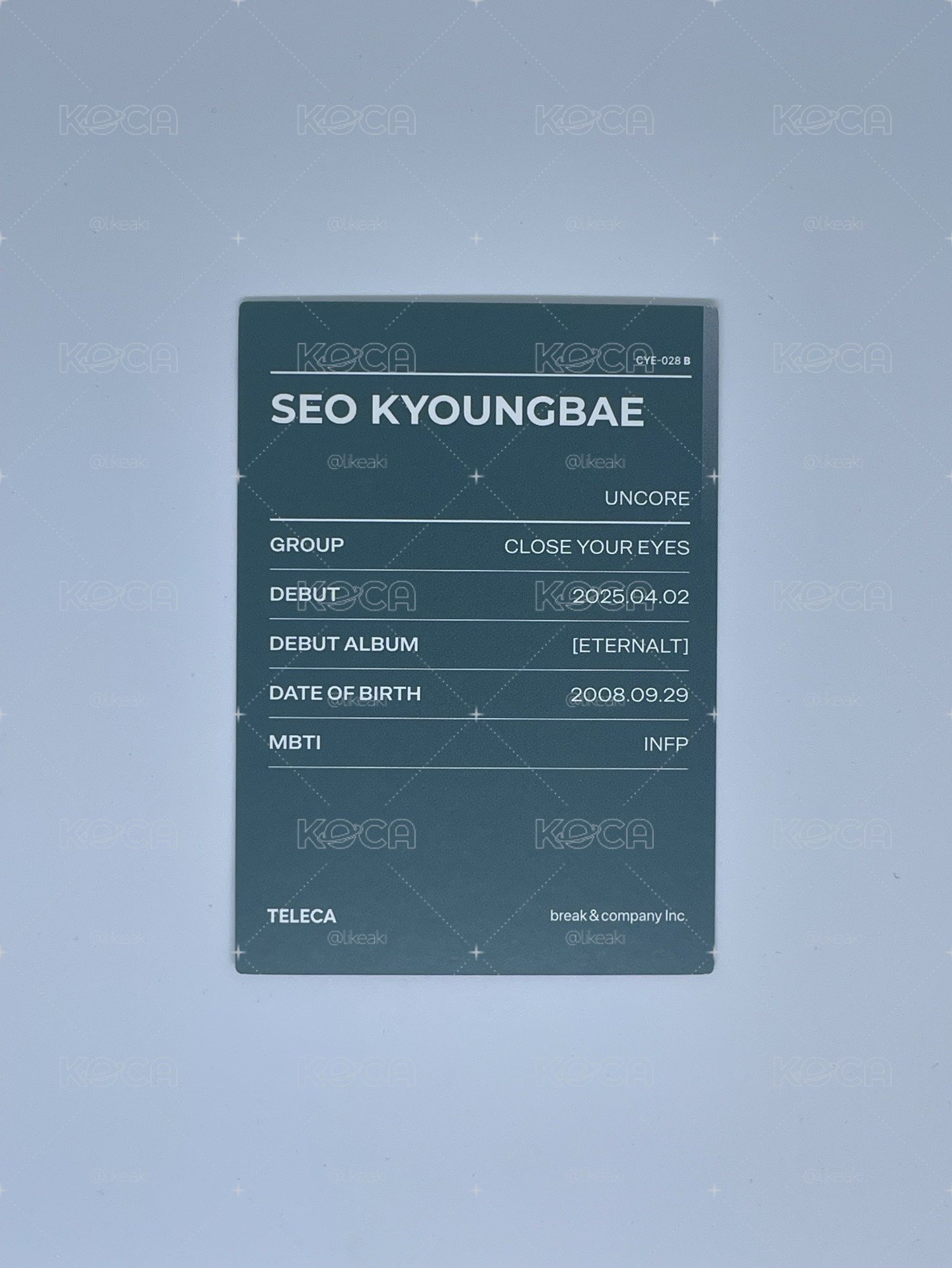 2025 K-POP ROOKIE TELECA 隨機卡 Seo Kyoungbae 