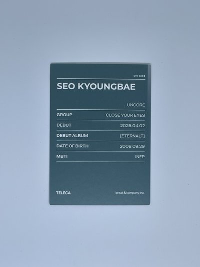 2025 K-POP ROOKIE TELECA 隨機卡 Seo Kyoungbae 
