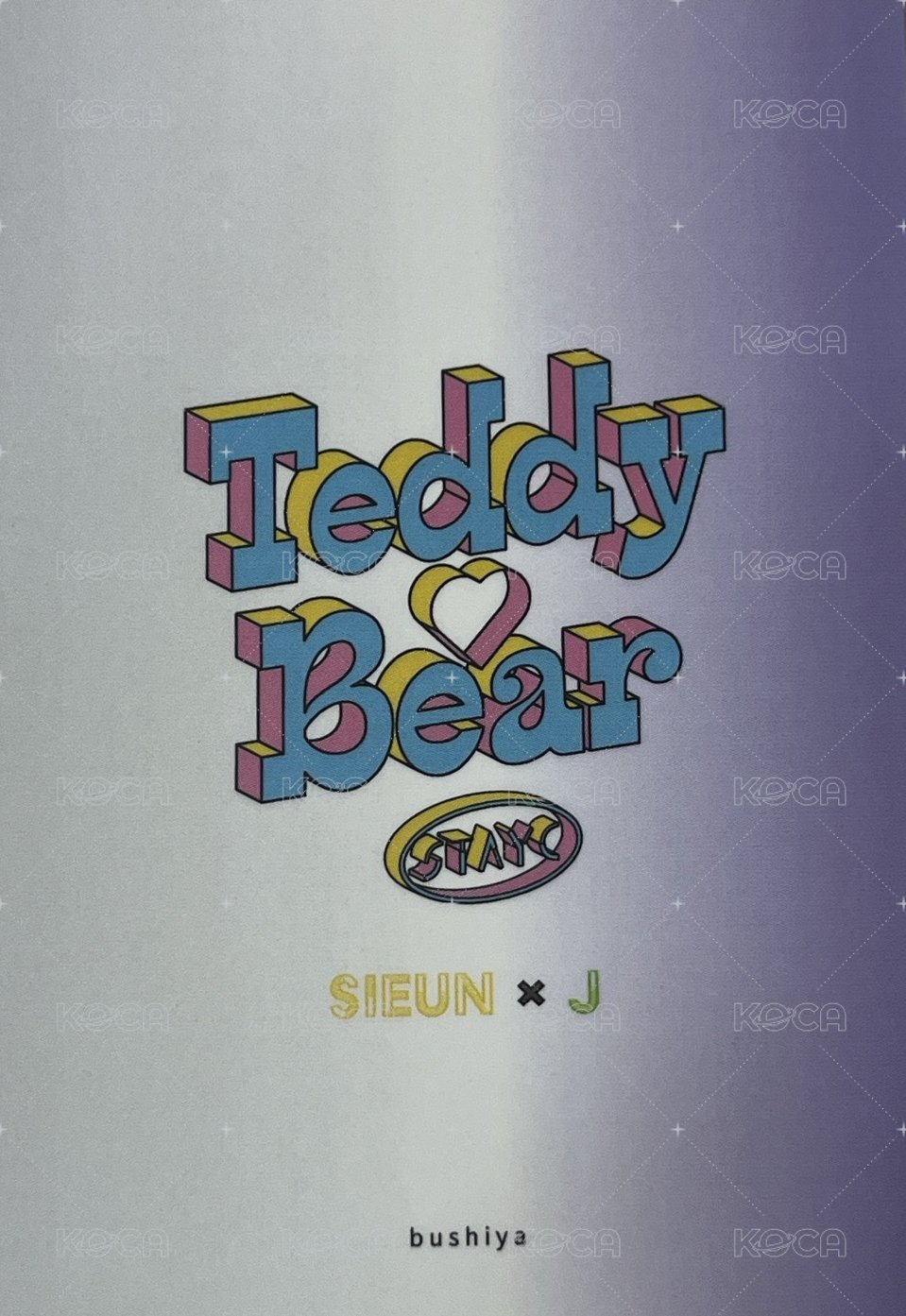 泰迪熊 bushiya 塔店 特典卡  背面