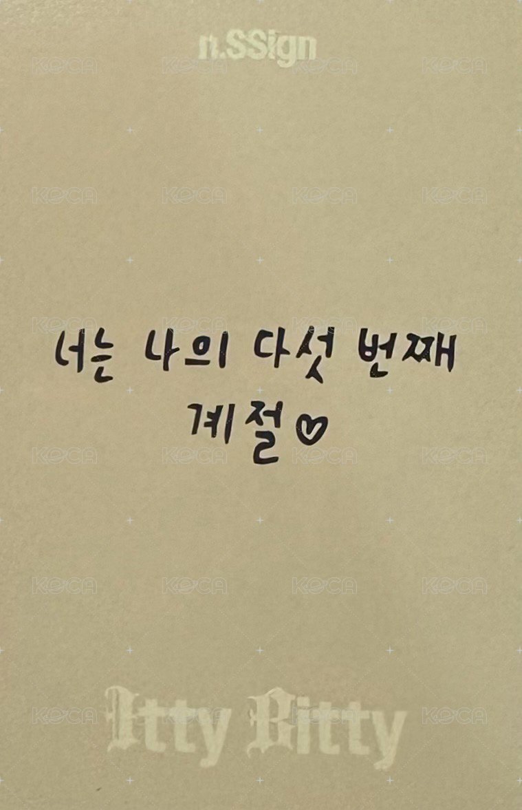 Itty Bitty 專輯卡 INDIVISUAL ver. 背面