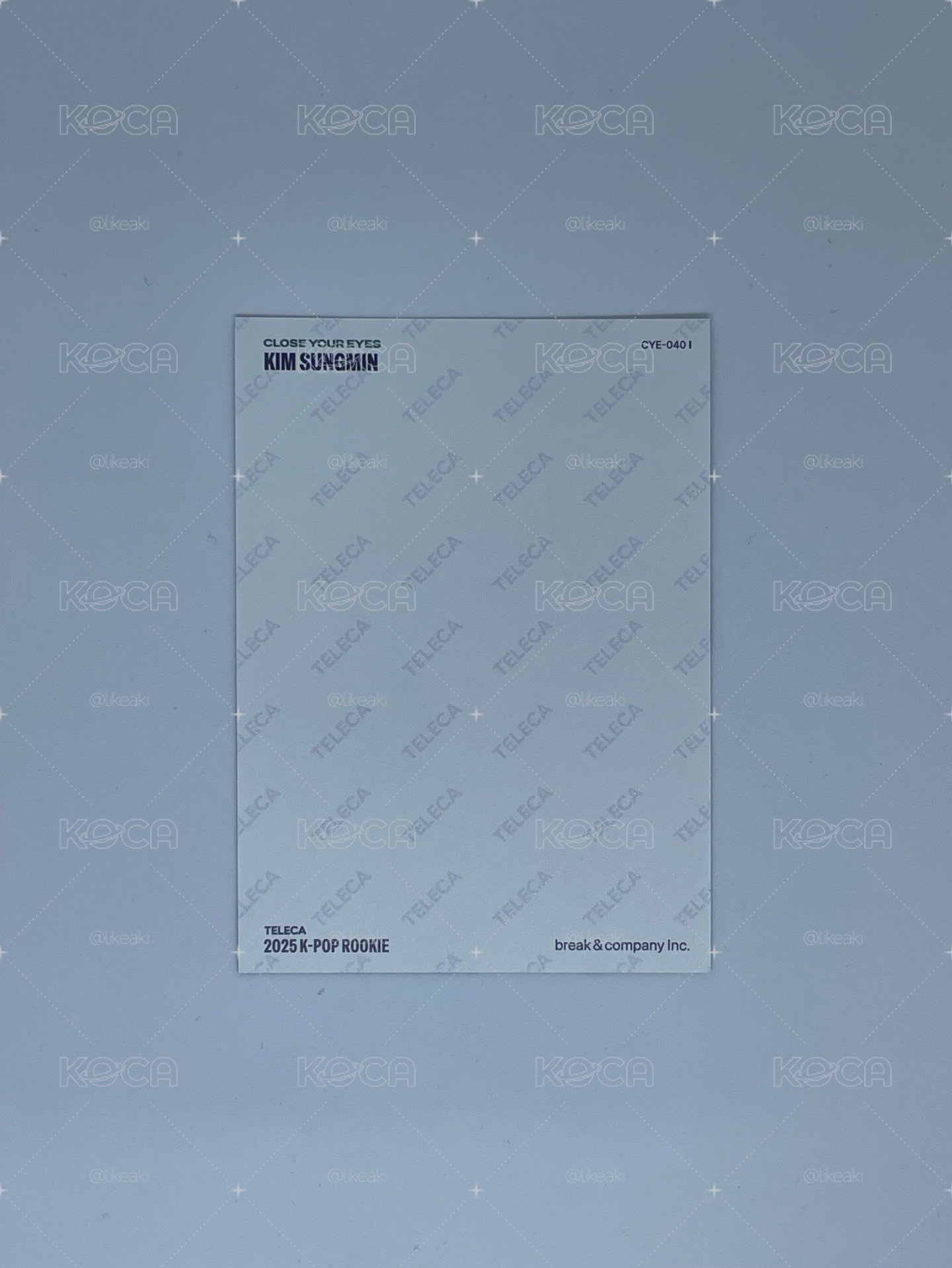 2025 K-POP ROOKIE TELECA 隨機卡 Kim Sungmin 