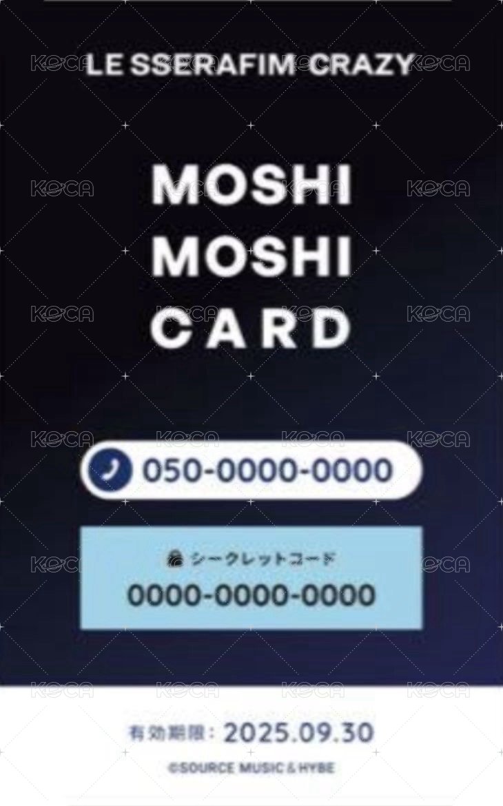 CRAZY 抽選卡 moshi moshi 背面