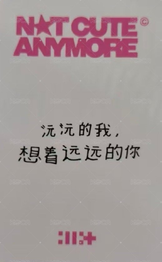 NOT CUTE ANYMORE yzy 預售2.0 特典卡  背面