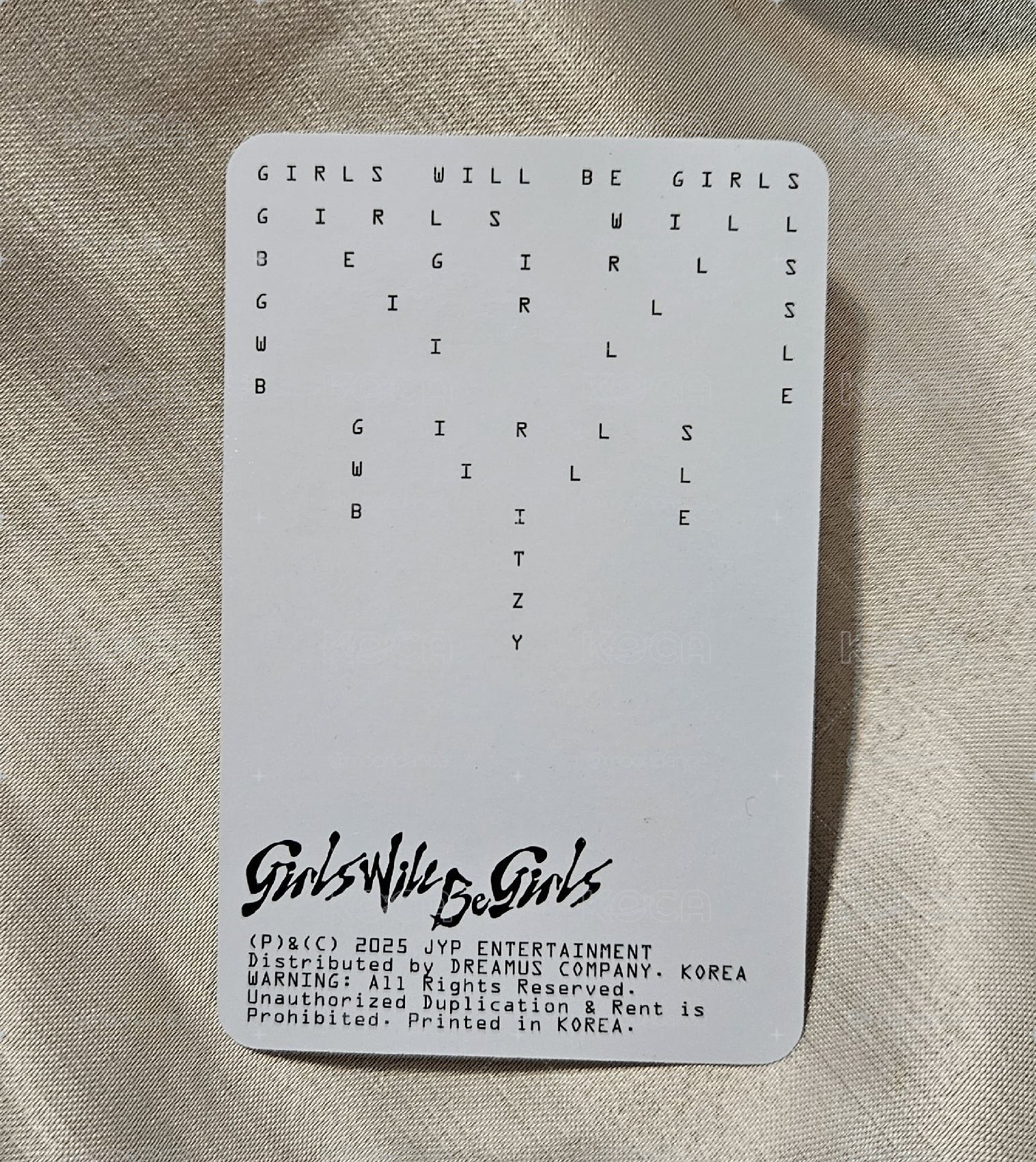 ITZY GWBG 專卡，Lia 小卡，無瑕疵，近全新