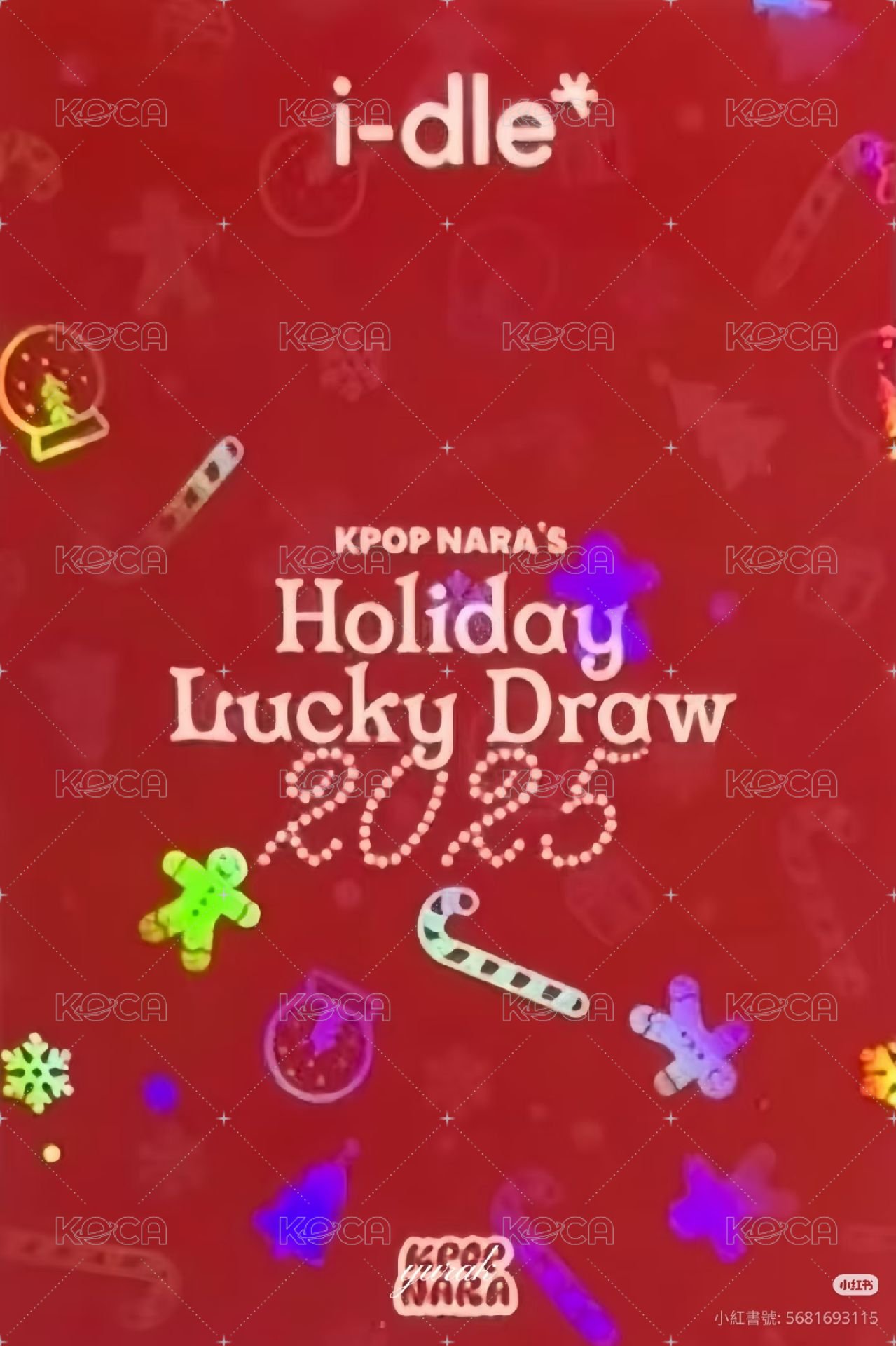 We are Kpop Nara 幸運卡 美網 holiday 麵 背面