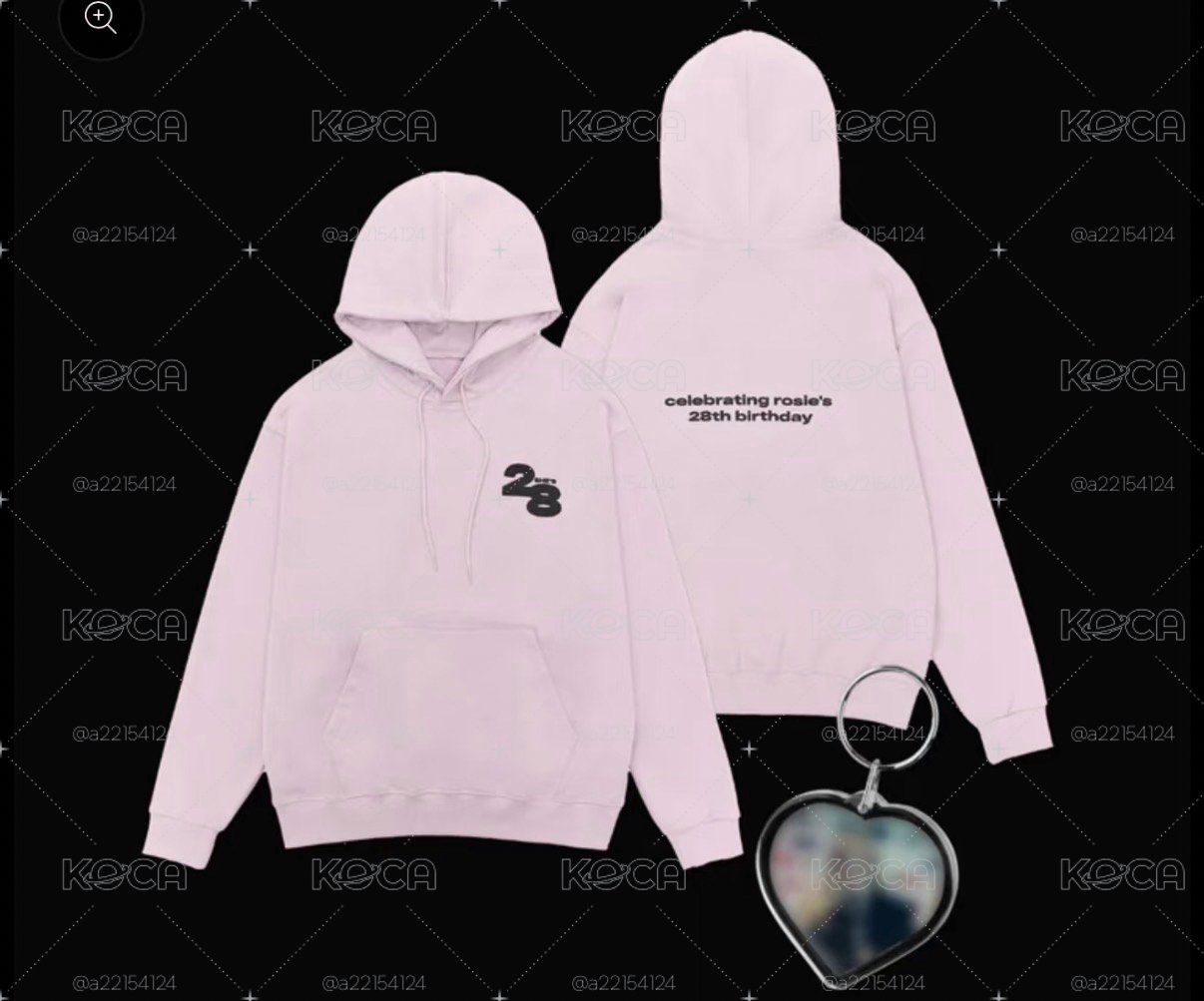 ROSIE 28s生日粉色帽T F size blackpink粉墨