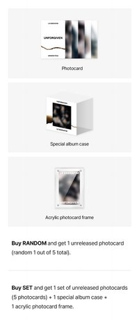 UNFORGIVEN wvs 預售 (單封)