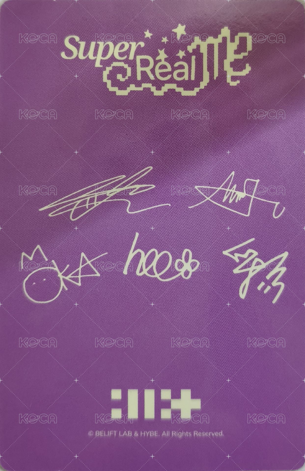 SUPER REAL ME 周邊卡 立牌卡 背面