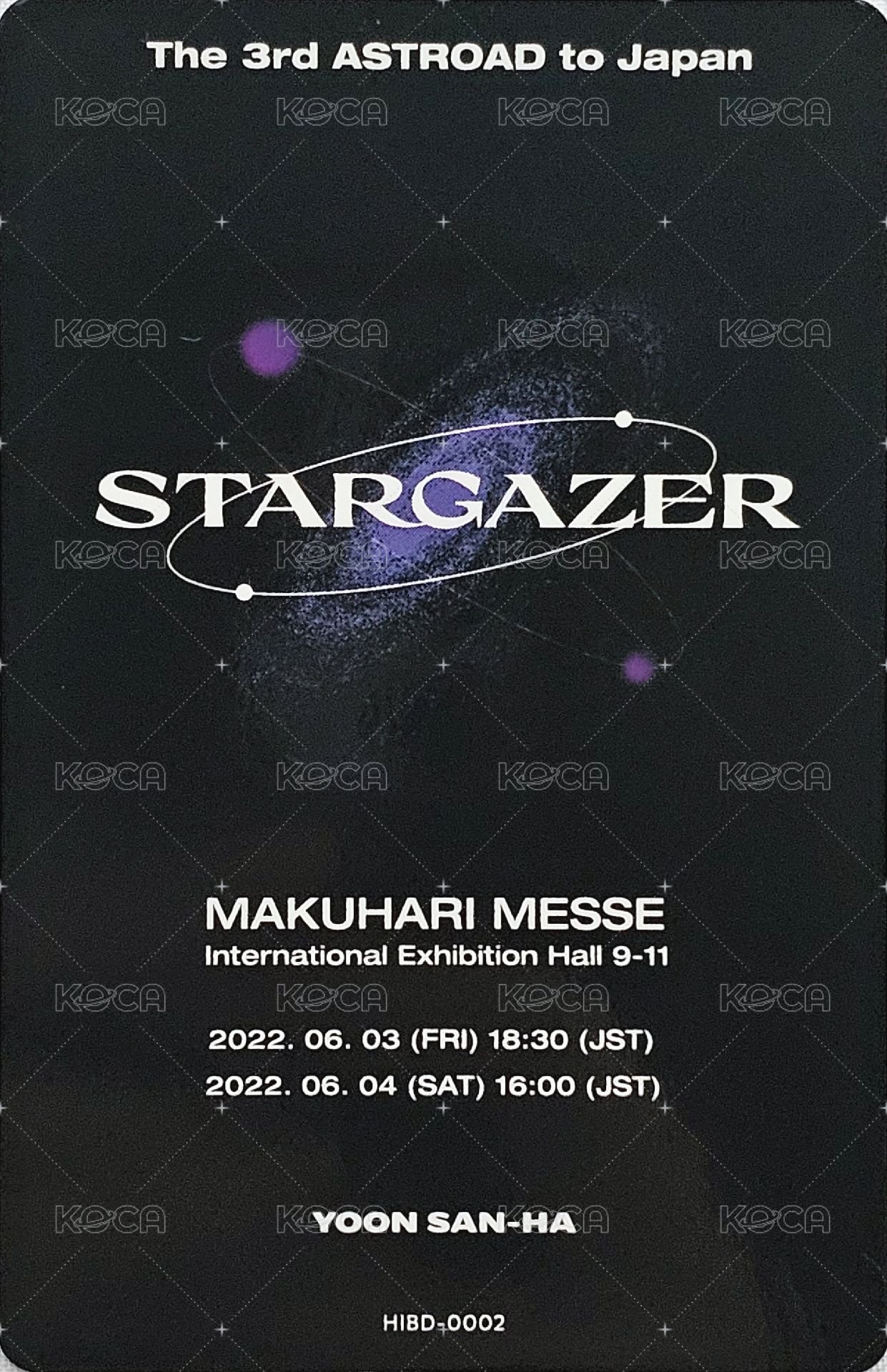 三巡演唱會 hmv 日本藍光封入 特典卡  背面