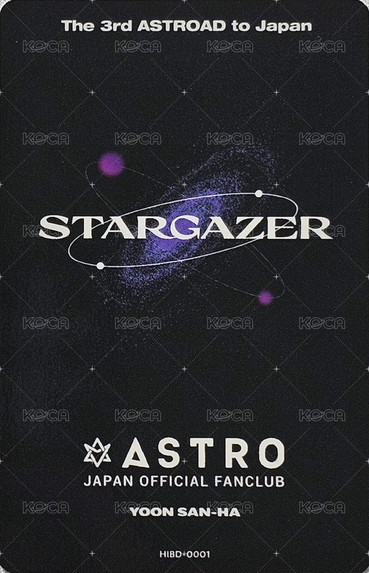 三巡演唱會   日本藍光 fanclub 特典卡  背面