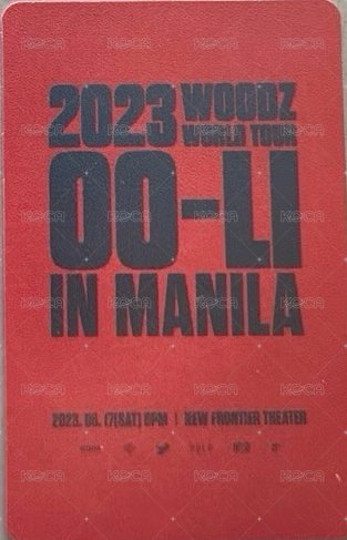 2023 World Tour [OO-LI] IN MANILA 入場卡 / 場限卡  背面