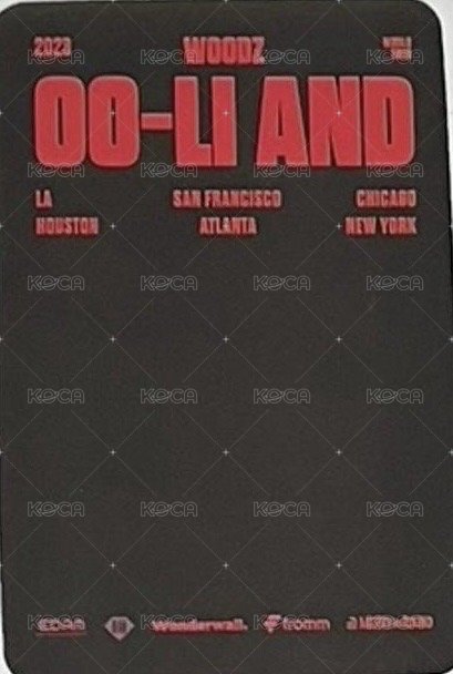 2023 World Tour [OO-LI] IN USA 入場卡 / 場限卡  背面