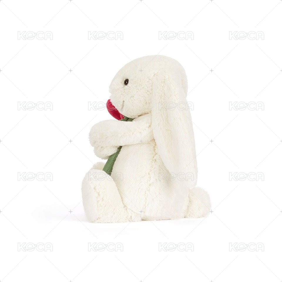 Cream Bunny With Rose
