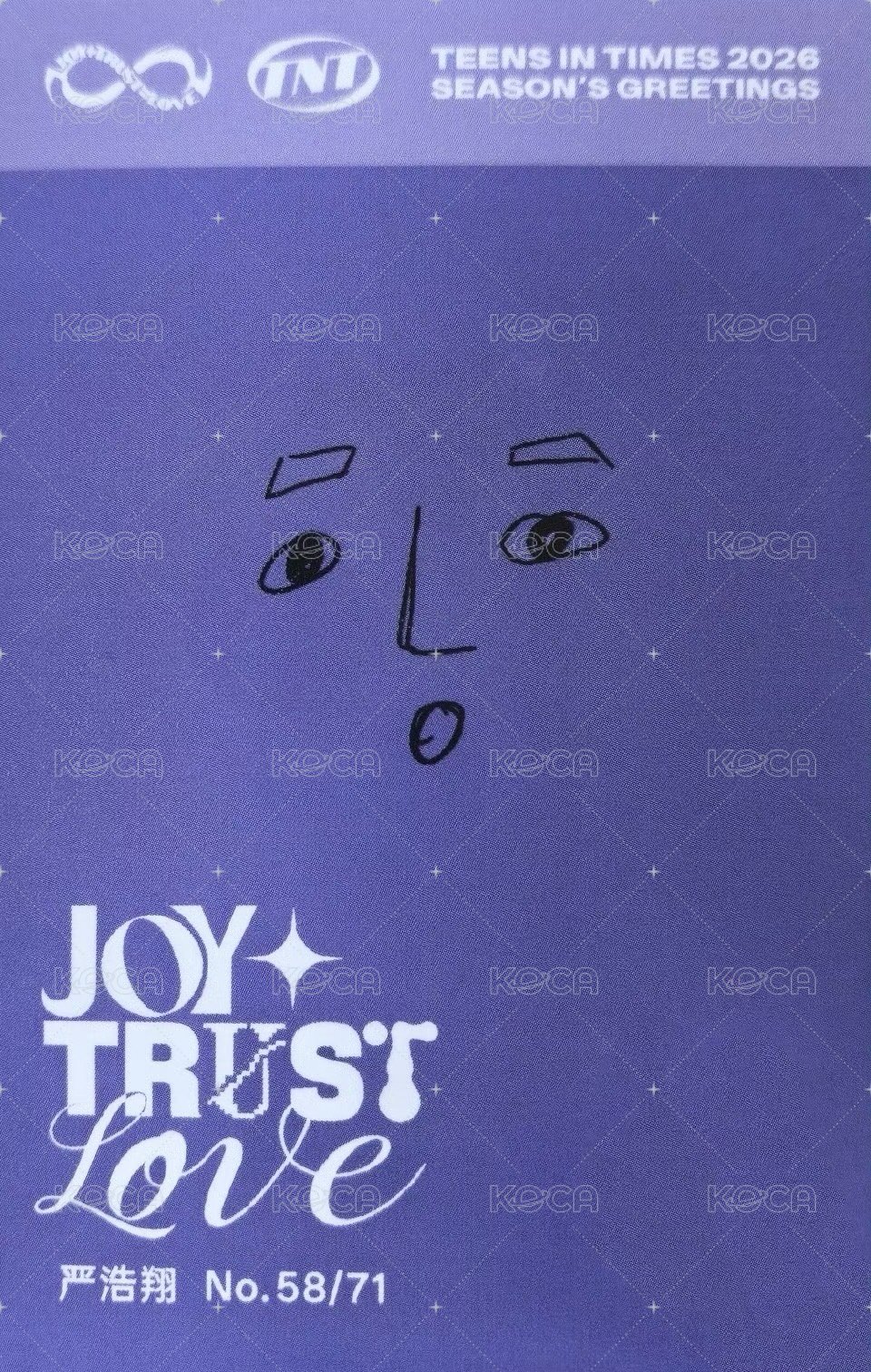 26‘台曆 周邊卡 嚴浩翔 普卡 背面