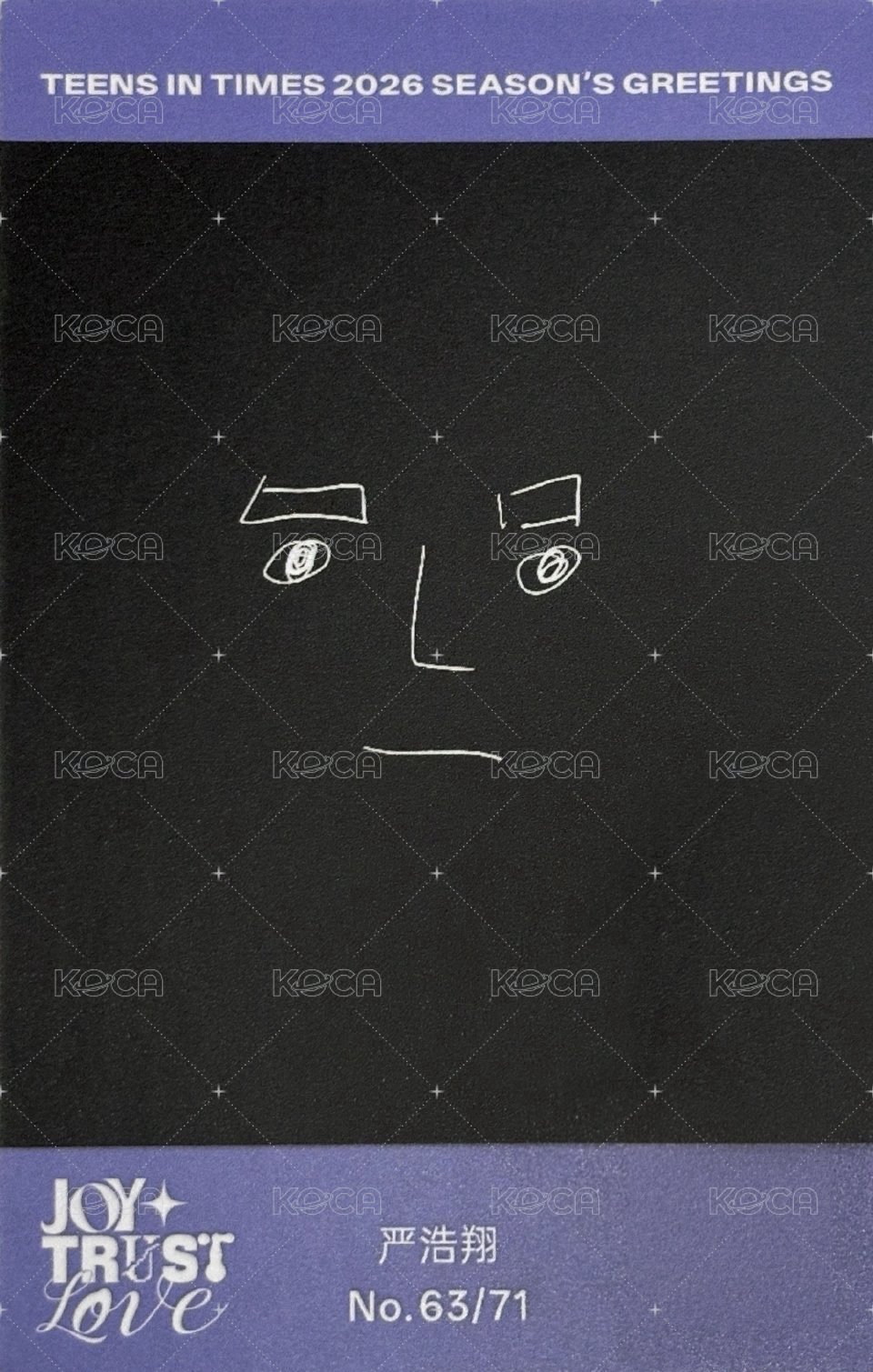 26‘台曆 周邊卡 嚴浩翔 拍立得卡 背面