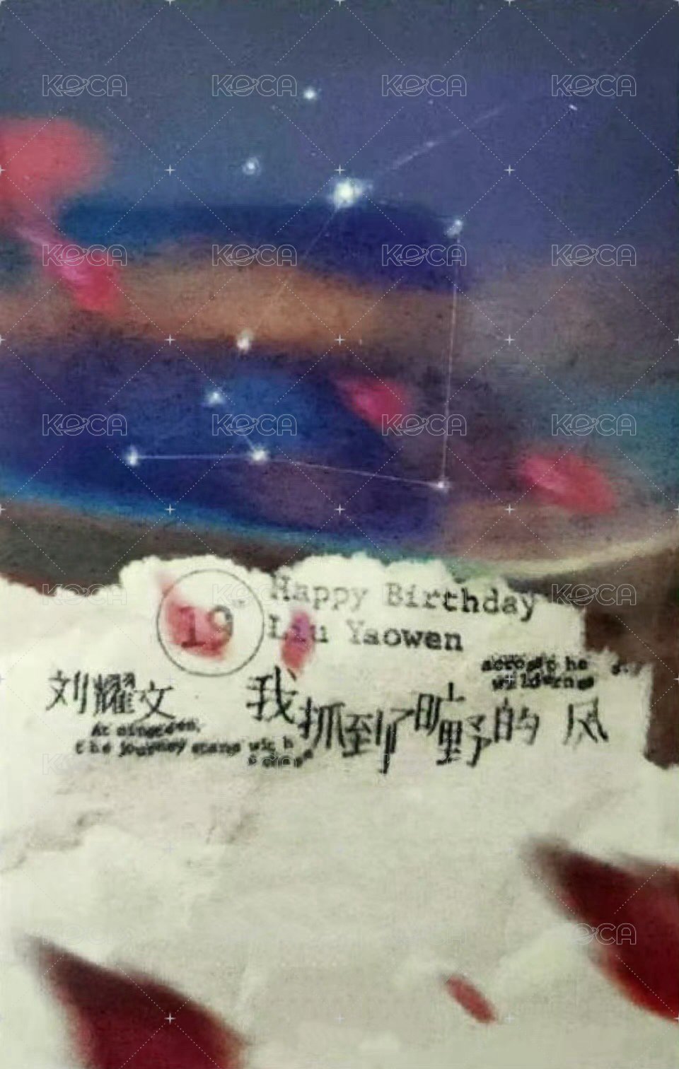 24‘劉耀文生日 隨機卡 隱藏卡 背面