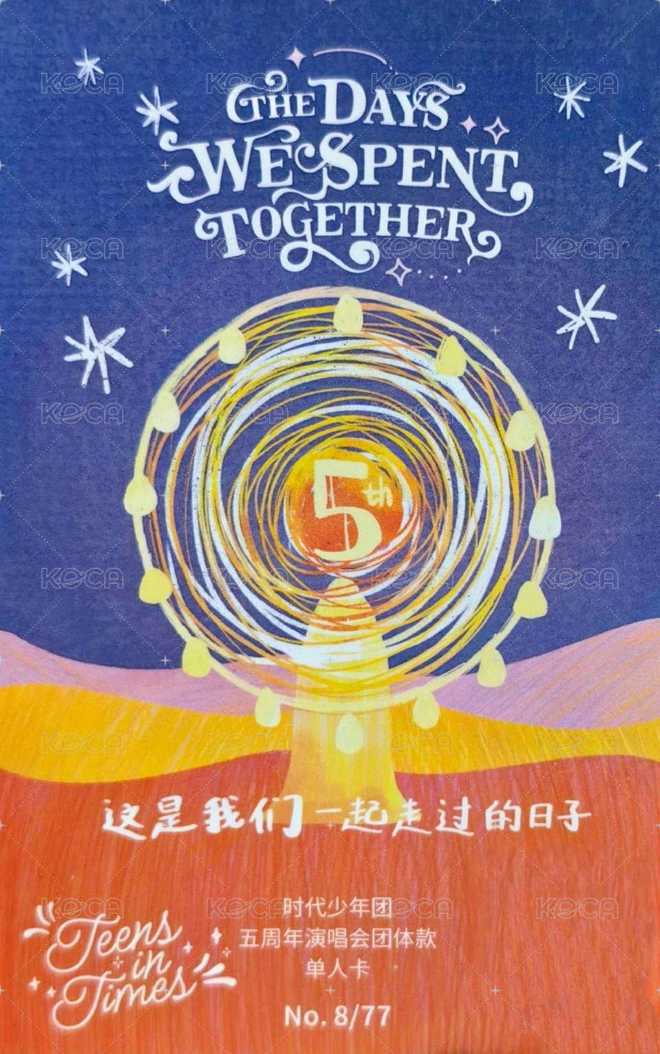 五週年演唱會 隨機卡 7團單 背面